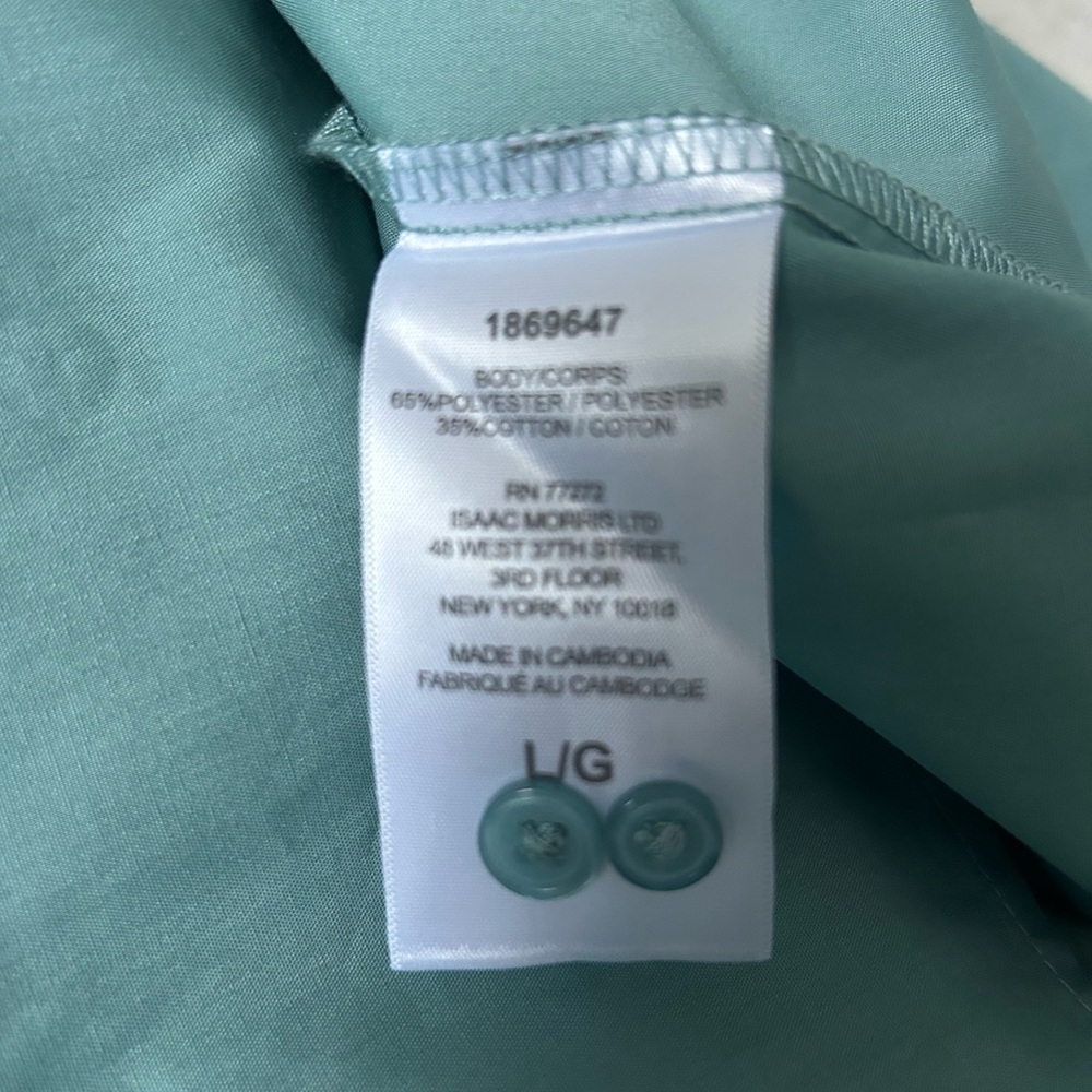 🔥🆕🔥 French Connection Teal Long Sleeve Henley Blouse - Size L - Picture 7 of 8